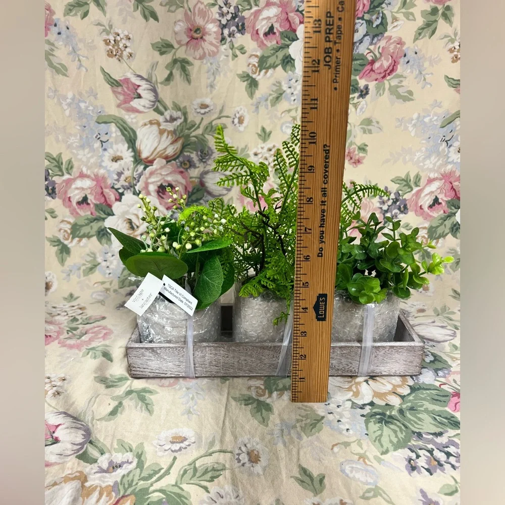 Greenery Trio in Rustic Planters